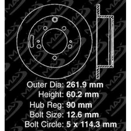 Premium Slotted Drilled Rotors + Ceramic Pads Max Brakes Front /& Rear Performance Brake Kit KT091533 Fits: 2006 06 Mitsubishi Lancer Ralliart Models with 5 Lugs Rotors; Non O-Z Rally Models